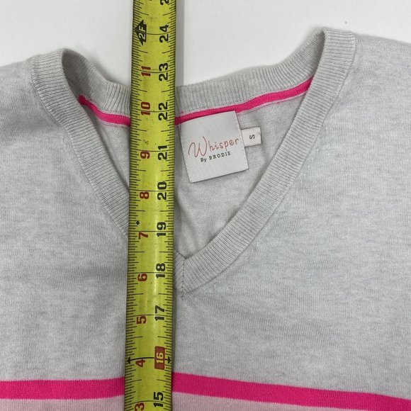 Whisper By Brodie Pink Striped Sweater Small - Picture 9 of 10